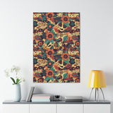 Vintage 70's Inspired Musical Notes Floral Canvas Gallery Wraps!