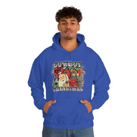 Rustic Cowboy Christmas Holiday Unisex Heavy Blend Hooded Sweatshirt! Winter Vibes!