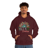 Merry Christmas Sunflower Holiday Unisex Heavy Blend Hooded Sweatshirt! Winter Vibes!