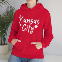 Kansas City Football White Logo Unisex Heavy Blend Hooded Sweatshirt! Football Season!