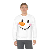 Snowman Grinning Side View Unisex Heavy Blend Crewneck Sweatshirt! Winter Vibes!