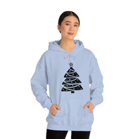 Christmas Tree Wrap Minimalistic Design Unisex Heavy Blend Hooded Sweatshirt! Winter Vibes!