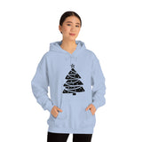 Christmas Tree Wrap Minimalistic Design Unisex Heavy Blend Hooded Sweatshirt! Winter Vibes!