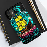 Ship in a Bottle Neon Colors Tough Phone Cases!