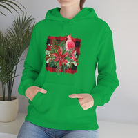 Buffalo Print Cardinal Holiday Unisex Heavy Blend Hooded Sweatshirt! Winter Vibes!