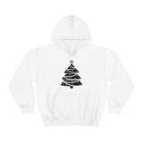 Christmas Tree Wrap Minimalistic Design Unisex Heavy Blend Hooded Sweatshirt! Winter Vibes!