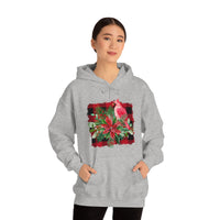 Buffalo Print Cardinal Holiday Unisex Heavy Blend Hooded Sweatshirt! Winter Vibes!