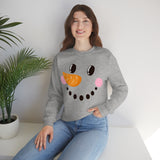 Snowman Grinning Side View Unisex Heavy Blend Crewneck Sweatshirt! Winter Vibes!