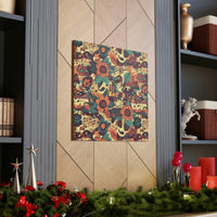 Vintage 70's Inspired Musical Notes Floral Canvas Gallery Wraps!