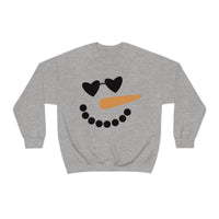 Snowman Heart Eyes Unisex Heavy Blend Crewneck Sweatshirt! Winter Vibes!