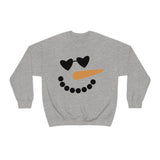 Snowman Heart Eyes Unisex Heavy Blend Crewneck Sweatshirt! Winter Vibes!