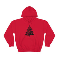 Christmas Tree Wrap Minimalistic Design Unisex Heavy Blend Hooded Sweatshirt! Winter Vibes!