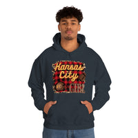 Kansas City Girl Football Buffalo Plaid Unisex Heavy Blend Hooded Sweatshirt! Football Season!