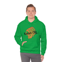 Kansas City Football Chief Outlined Unisex Heavy Blend Hooded Sweatshirt! Football Season!