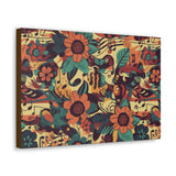 Vintage 70's Inspired Musical Notes Floral Canvas Gallery Wraps!