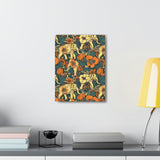 Vintage 70's Inspired Elephant Florals Canvas Gallery Wraps!