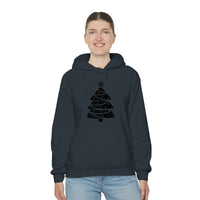 Christmas Tree Wrap Minimalistic Design Unisex Heavy Blend Hooded Sweatshirt! Winter Vibes!