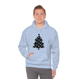 Star Christmas Tree Minimalistic Design Unisex Heavy Blend Hooded Sweatshirt! Winter Vibes!