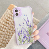 Lavender Butterfly Higan Flower Shockproof Phone Case for Various iPhone Models