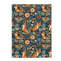 Vintage 70's Inspired Foxy Florals Velveteen Plush Blanket!
