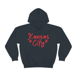 Kansas City Football Red Unisex Heavy Blend Hooded Sweatshirt! Football Season!