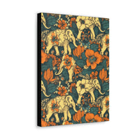 Vintage 70's Inspired Elephant Florals Canvas Gallery Wraps!