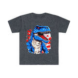 T-Rex USA Independence Day Unisex Graphic Tees!