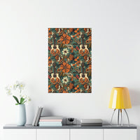 Vintage 70's Inspired Guitars Florals  Premium Matte Vertical Posters!