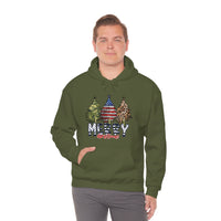 Rustic Military Merry Christmas Holiday Unisex Heavy Blend Hooded Sweatshirt! Winter Vibes!