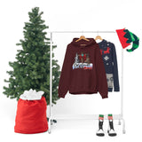 Christmas Begins With Christ Buffalo Plaid Cross Unisex Heavy Blend Hooded Sweatshirt! Winter Vibes!