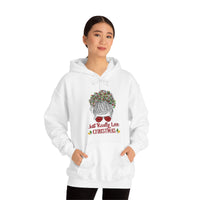 Just Really Love Christmas Bun Girl Unisex Heavy Blend Hooded Sweatshirt! Winter Vibes!