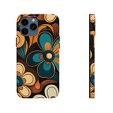 Vintage Florals Brown and Teal Tough Phone Cases, Case-Mate!