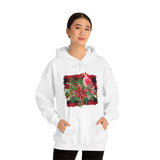 Buffalo Print Cardinal Holiday Unisex Heavy Blend Hooded Sweatshirt! Winter Vibes!