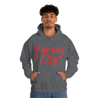 Kansas City Football Red Unisex Heavy Blend Hooded Sweatshirt! Football Season!