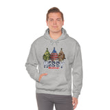 Rustic Military Merry Christmas Holiday Unisex Heavy Blend Hooded Sweatshirt! Winter Vibes!