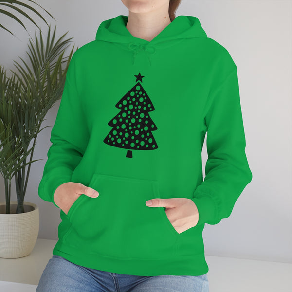 Christmas Tree Polka Dot Minimalistic Unisex Heavy Blend Hooded Sweatshirt! Winter Vibes!