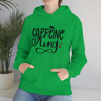 Caffeine King Unisex Heavy Blend Hooded Sweatshirt! Sarcastic Vibes!
