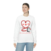Valentines Day Emergency Department Stethoscope Heart Unisex Heavy Blend Crewneck Sweatshirt! Spring Vibes!