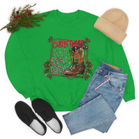 Western Christmas Loving Cowgirl Unisex Heavy Blend Crewneck Sweatshirt! Winter Vibes!