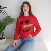 Snowman Heart Eyes Unisex Heavy Blend Crewneck Sweatshirt! Winter Vibes!