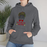 Just Really Love Christmas Bun Girl Unisex Heavy Blend Hooded Sweatshirt! Winter Vibes!