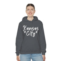 Kansas City Football White Logo Unisex Heavy Blend Hooded Sweatshirt! Football Season!