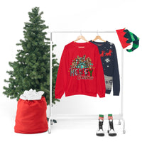 Merry Christmas Sunflower Holiday Unisex Heavy Blend Crewneck Sweatshirt! Winter Vibes!