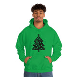 Christmas Tree Polka Dot Minimalistic Unisex Heavy Blend Hooded Sweatshirt! Winter Vibes!