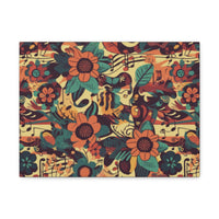 Vintage 70's Inspired Musical Notes Floral Canvas Gallery Wraps!