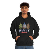 Rustic Military Merry Christmas Holiday Unisex Heavy Blend Hooded Sweatshirt! Winter Vibes!