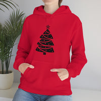 Christmas Tree Wrap Minimalistic Design Unisex Heavy Blend Hooded Sweatshirt! Winter Vibes!