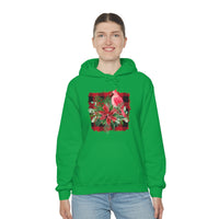 Buffalo Print Cardinal Holiday Unisex Heavy Blend Hooded Sweatshirt! Winter Vibes!