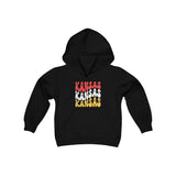 Kansas City Football Red Wave Youth Heavy Blend Hooded Sweatshirt! Foxy Kids! Football Season!