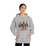 Rustic Military Merry Christmas Holiday Unisex Heavy Blend Hooded Sweatshirt! Winter Vibes!